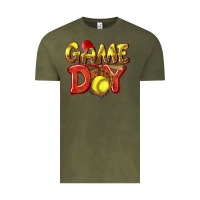 Vintage Olive Game Day Softball Vintage Tee - NancyCooperArtShop