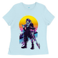 Baby Blue final fantasy x 10   tidus retrowave Ladies Tee - tuanDangUi