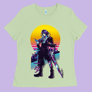 Final Fantasy X 10   Tidus Retrowave Ladies Tee Designed By Tuandangui
