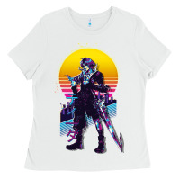 White final fantasy x 10   tidus retrowave Ladies Tee - tuanDangUi