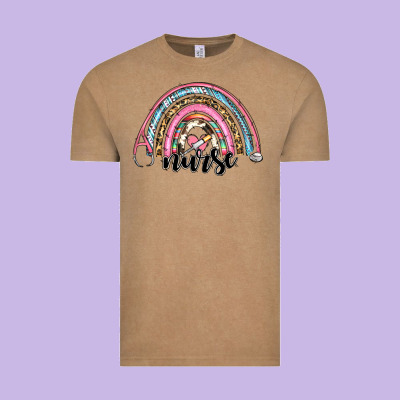 Western Nurse Rainbow Vintage Tee Designed By Ranaportraitstore