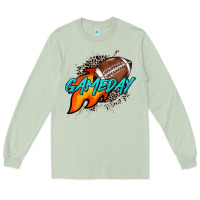 Matcha Game day leopard fire and ball Long Sleeve Tee - HowdyJamesFarm