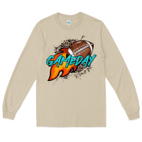 Mushroom Game day leopard fire and ball Long Sleeve Tee - HowdyJamesFarm