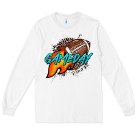 White Game day leopard fire and ball Long Sleeve Tee - HowdyJamesFarm
