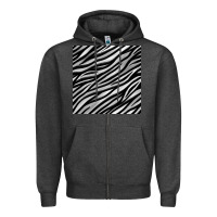 Charcoal Heather Zebra Seamless Pattern, Zipper Hoodie - BundleAndBundleShop