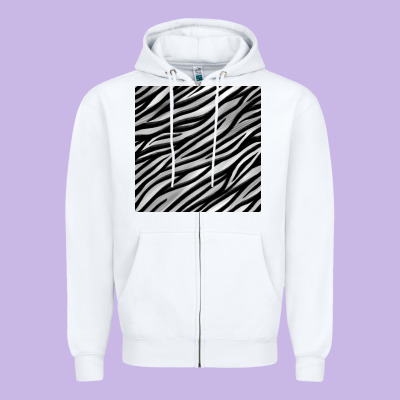 Zebra Seamless Pattern, Zipper Hoodie Designed By Bundleandbundleshop