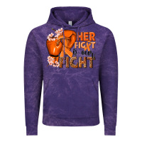 Cloud Purple Her fight is our fight Kidney Cancer orange ribbon Vintage Hoodie - NancyCooperArtShop