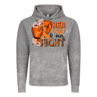 Cloud Rock Her fight is our fight Kidney Cancer orange ribbon Vintage Hoodie - NancyCooperArtShop