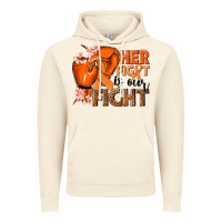 Vintage Artic Her fight is our fight Kidney Cancer orange ribbon Vintage Hoodie - NancyCooperArtShop