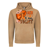 Her Fight Is Our Fight Kidney Cancer Orange Ribbon Vintage Hoodie | Teevron