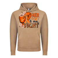 Vintage Coffee Her fight is our fight Kidney Cancer orange ribbon Vintage Hoodie - NancyCooperArtShop