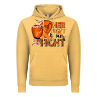 Vintage Mustard Her fight is our fight Kidney Cancer orange ribbon Vintage Hoodie - NancyCooperArtShop