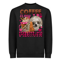 Black Coffee is my Valentine skull Heavyweight Sweatshirt - FaDigitalArtStudio