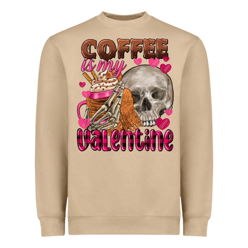 Coffee Is My Valentine Skull Heavyweight Sweatshirt by FaDigitalArtStudio | Teevron