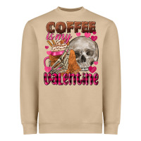 Mushroom Coffee is my Valentine skull Heavyweight Sweatshirt - FaDigitalArtStudio