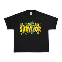 Black I am a survivor yellow ribbon Urban Heavy Tee - NancyCooperArtShop