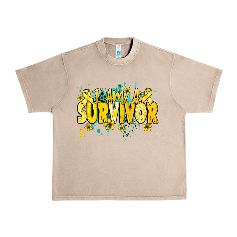 I Am A Survivor Yellow Ribbon Urban Heavy Tee by NancyCooperArtShop | Teevron