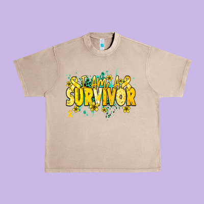 I Am A Survivor Yellow Ribbon Urban Heavy Tee Designed By Nancycooperartshop