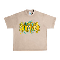 French Oak I am a survivor yellow ribbon Urban Heavy Tee - NancyCooperArtShop