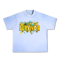 Grape Ice I am a survivor yellow ribbon Urban Heavy Tee - NancyCooperArtShop