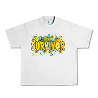 Lunar Rock I am a survivor yellow ribbon Urban Heavy Tee - NancyCooperArtShop