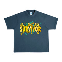 Midnight Navy I am a survivor yellow ribbon Urban Heavy Tee - NancyCooperArtShop
