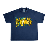 Navy I am a survivor yellow ribbon Urban Heavy Tee - NancyCooperArtShop