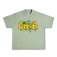 Oil Green I am a survivor yellow ribbon Urban Heavy Tee - NancyCooperArtShop
