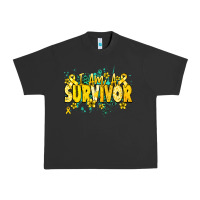 Pigment Black I am a survivor yellow ribbon Urban Heavy Tee - NancyCooperArtShop
