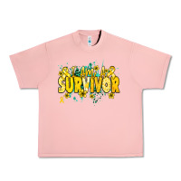 Salmon I am a survivor yellow ribbon Urban Heavy Tee - NancyCooperArtShop