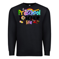 Black Preschool Teacher Life Premium Sweatshirt - LillyAllenDesigns