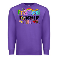 Purple Preschool Teacher Life Premium Sweatshirt - LillyAllenDesigns