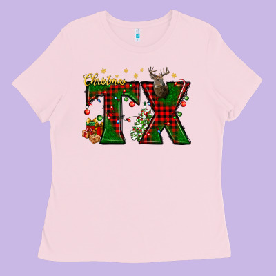 Christmas Texas With Deer Ladies Tee Designed By Bundleandbundleshop