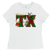 White Christmas Texas With Deer Ladies Tee - BundleAndBundleShop