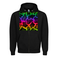 Black colorful cow seamless pattern Zipper Hoodie - BundleAndBundleShop