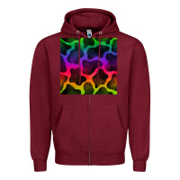 Burgundy colorful cow seamless pattern Zipper Hoodie - BundleAndBundleShop