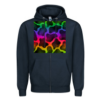 Navy colorful cow seamless pattern Zipper Hoodie - BundleAndBundleShop