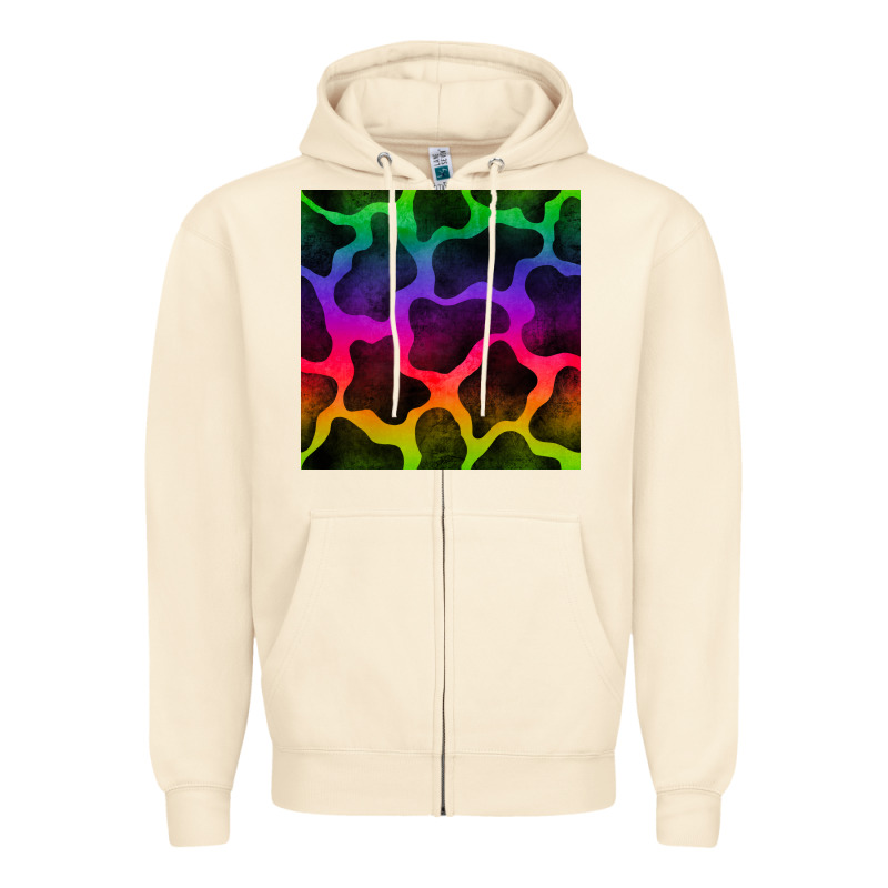Colorful Cow Seamless Pattern Zipper Hoodie by BundleAndBundleShop | Teevron