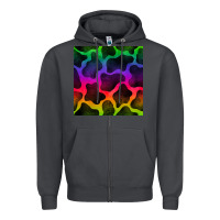 Smoke colorful cow seamless pattern Zipper Hoodie - BundleAndBundleShop