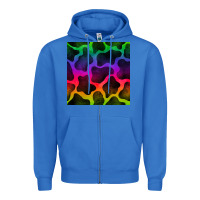 True Royal colorful cow seamless pattern Zipper Hoodie - BundleAndBundleShop