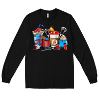 Black Lacrosse coffee cups Long Sleeve Tee - HowdyJamesFarm