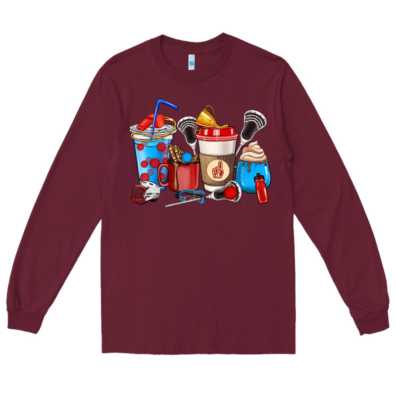 Lacrosse Coffee Cups Long Sleeve Tee by HowdyJamesFarm | Teevron