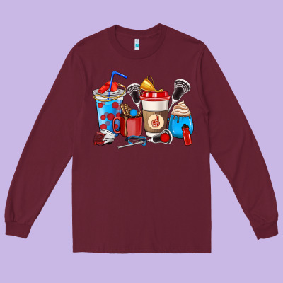 Lacrosse Coffee Cups Long Sleeve Tee Designed By Howdyjamesfarm