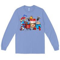 Colony Blue Lacrosse coffee cups Long Sleeve Tee - HowdyJamesFarm
