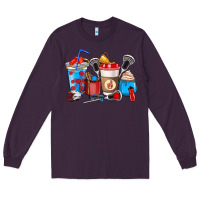 Plum Lacrosse coffee cups Long Sleeve Tee - HowdyJamesFarm