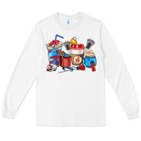 White Lacrosse coffee cups Long Sleeve Tee - HowdyJamesFarm