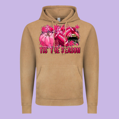 Tis' The Season Football Breast Cancer Vintage Hoodie Designed By Nancycooperartshop
