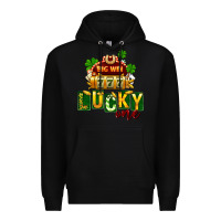Black St Patricks Lucky One Premium Hoodie - FaDigitalArtStudio