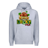 Heather Grey St Patricks Lucky One Premium Hoodie - FaDigitalArtStudio
