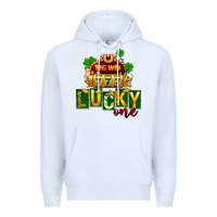 White St Patricks Lucky One Premium Hoodie - FaDigitalArtStudio